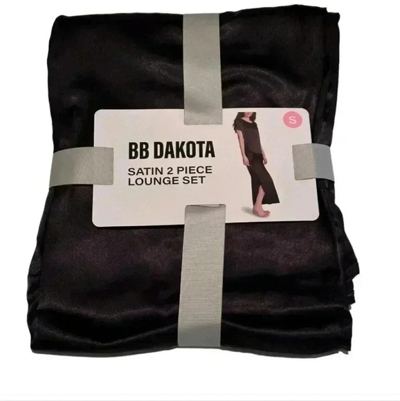 BB Dakota NEW Women’s Satin 2 Piece Lounge Set - New Women | Color: Black | - Picture 3 of 4